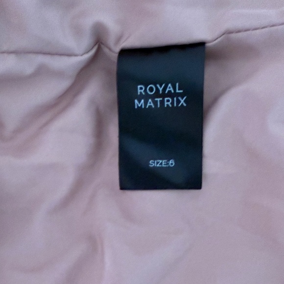 Women's Mauve Puffer Jacket with Faux Fur Trim - Picture 8 of 12